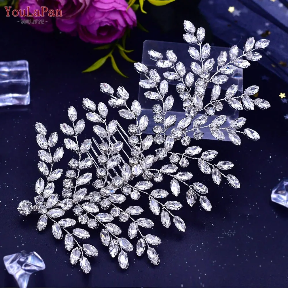 YouLaPan Rhinestone Bridal Headpiece Wedding Headwear Hair Accessories Woman Headband Jewelry Bride Headdresses for Party HP438