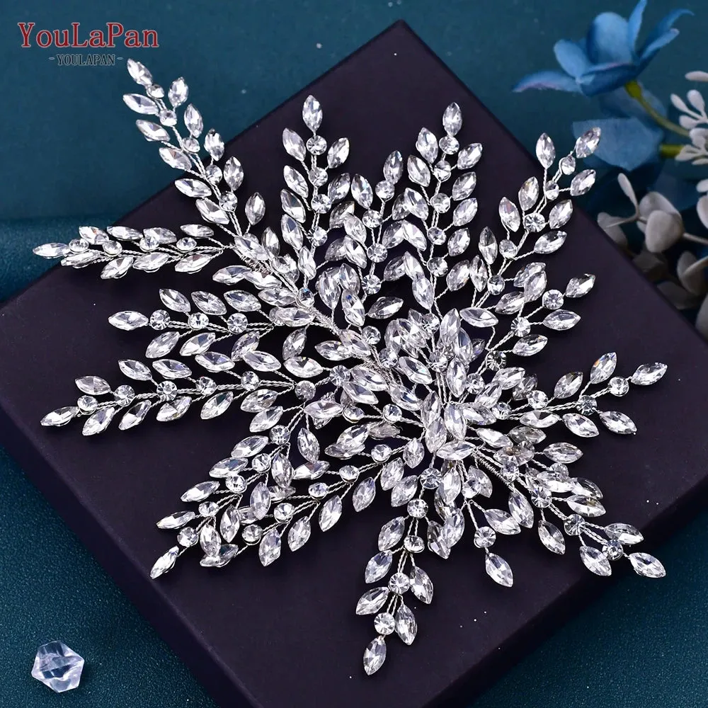 YouLaPan Rhinestone Bridal Headpiece Wedding Headwear Hair Accessories Woman Headband Jewelry Bride Headdresses for Party HP438