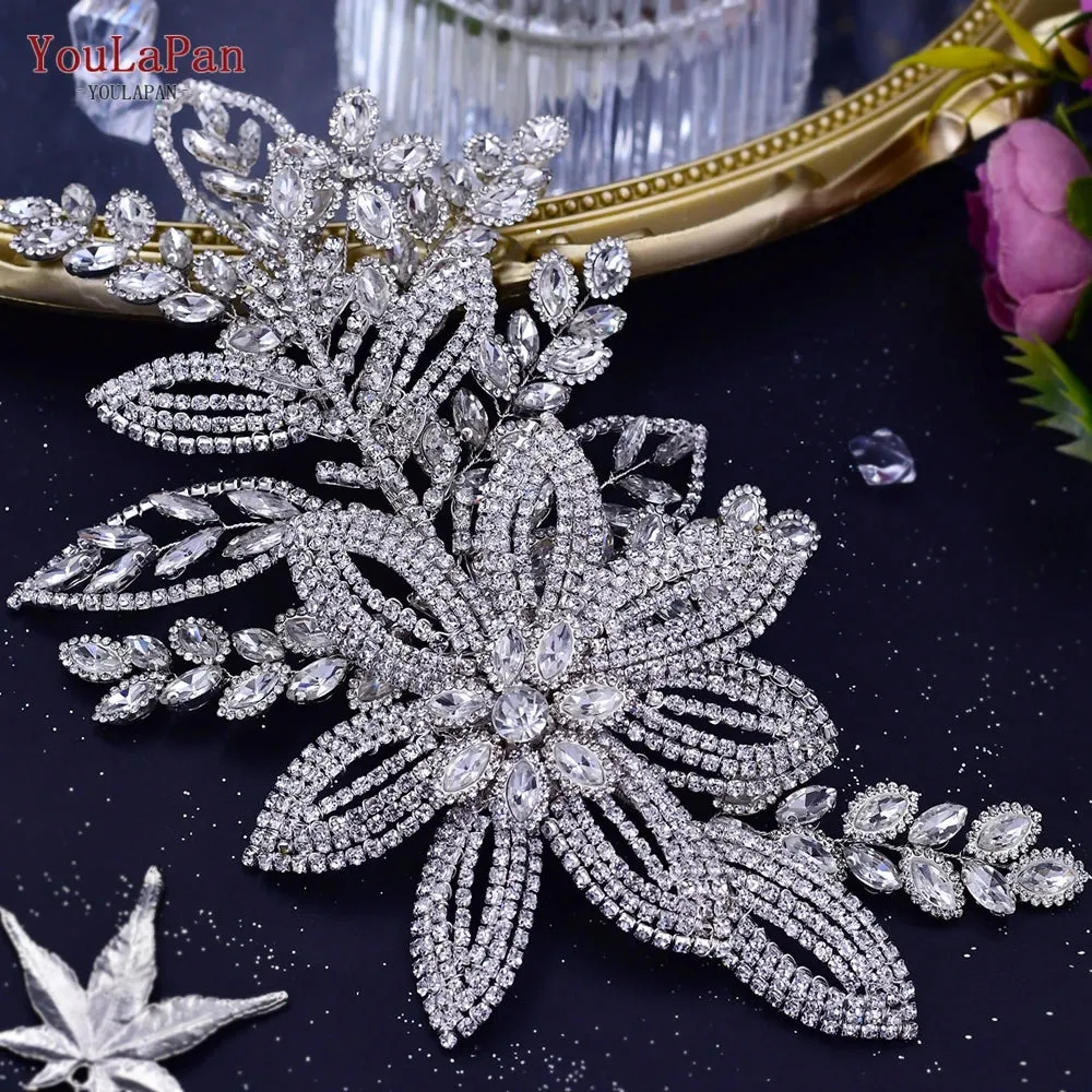 YouLaPan Rhinestone Bridal Headpiece Wedding Headwear Hair Accessories Woman Headband Jewelry Bride Headdresses for Party HP438