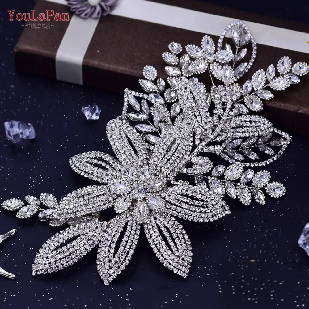YouLaPan Rhinestone Bridal Headpiece Wedding Headwear Hair Accessories Woman Headband Jewelry Bride Headdresses for Party HP438
