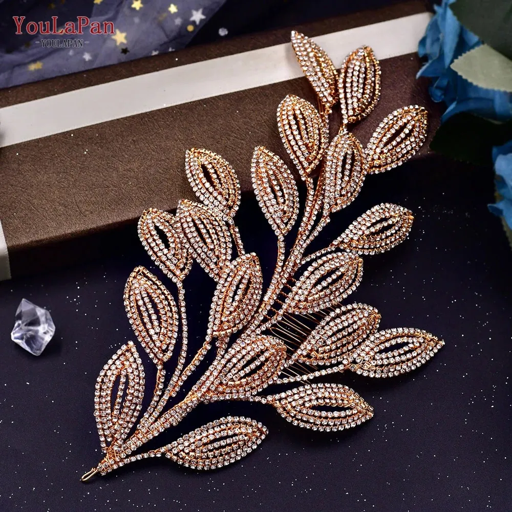 YouLaPan Rhinestone Bridal Headpiece Wedding Headwear Hair Accessories Woman Headband Jewelry Bride Headdresses for Party HP438