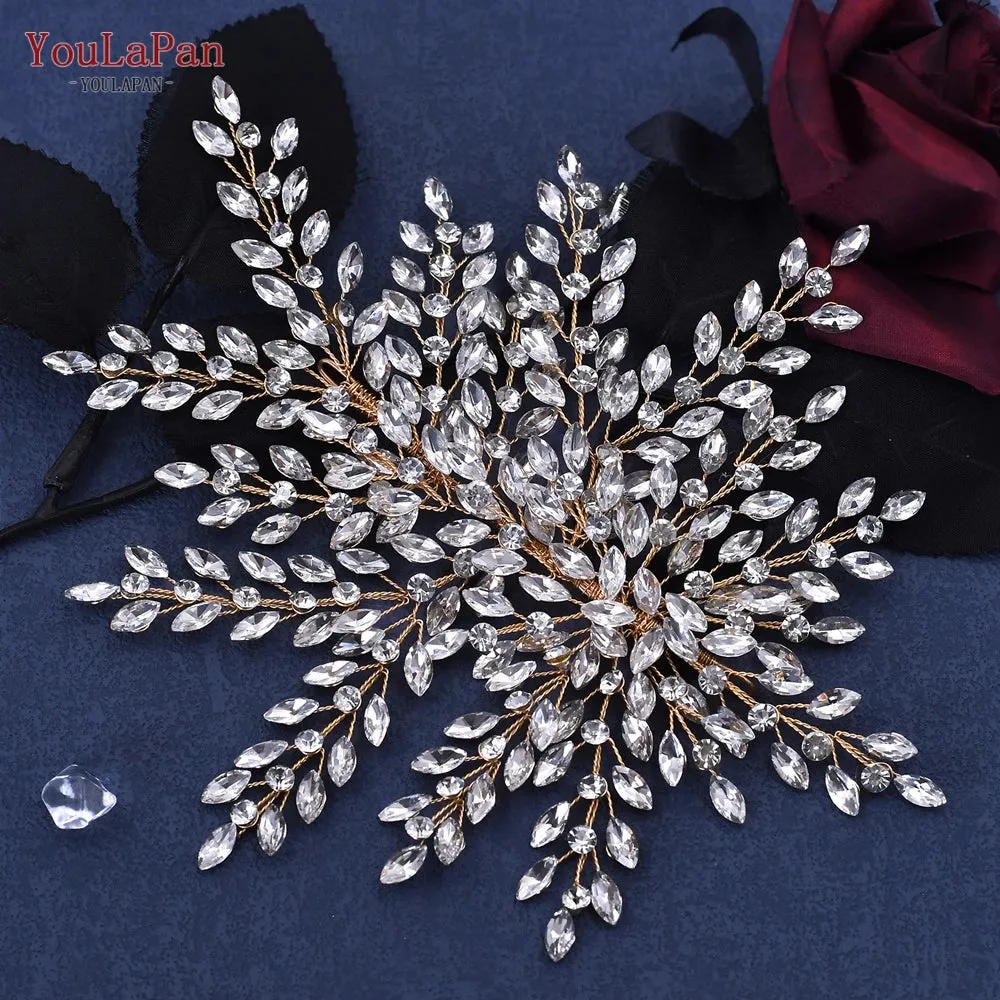 YouLaPan Rhinestone Bridal Headpiece Wedding Headwear Hair Accessories Woman Headband Jewelry Bride Headdresses for Party HP438