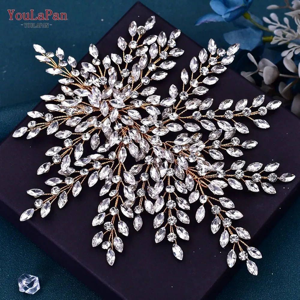 YouLaPan Rhinestone Bridal Headpiece Wedding Headwear Hair Accessories Woman Headband Jewelry Bride Headdresses for Party HP438