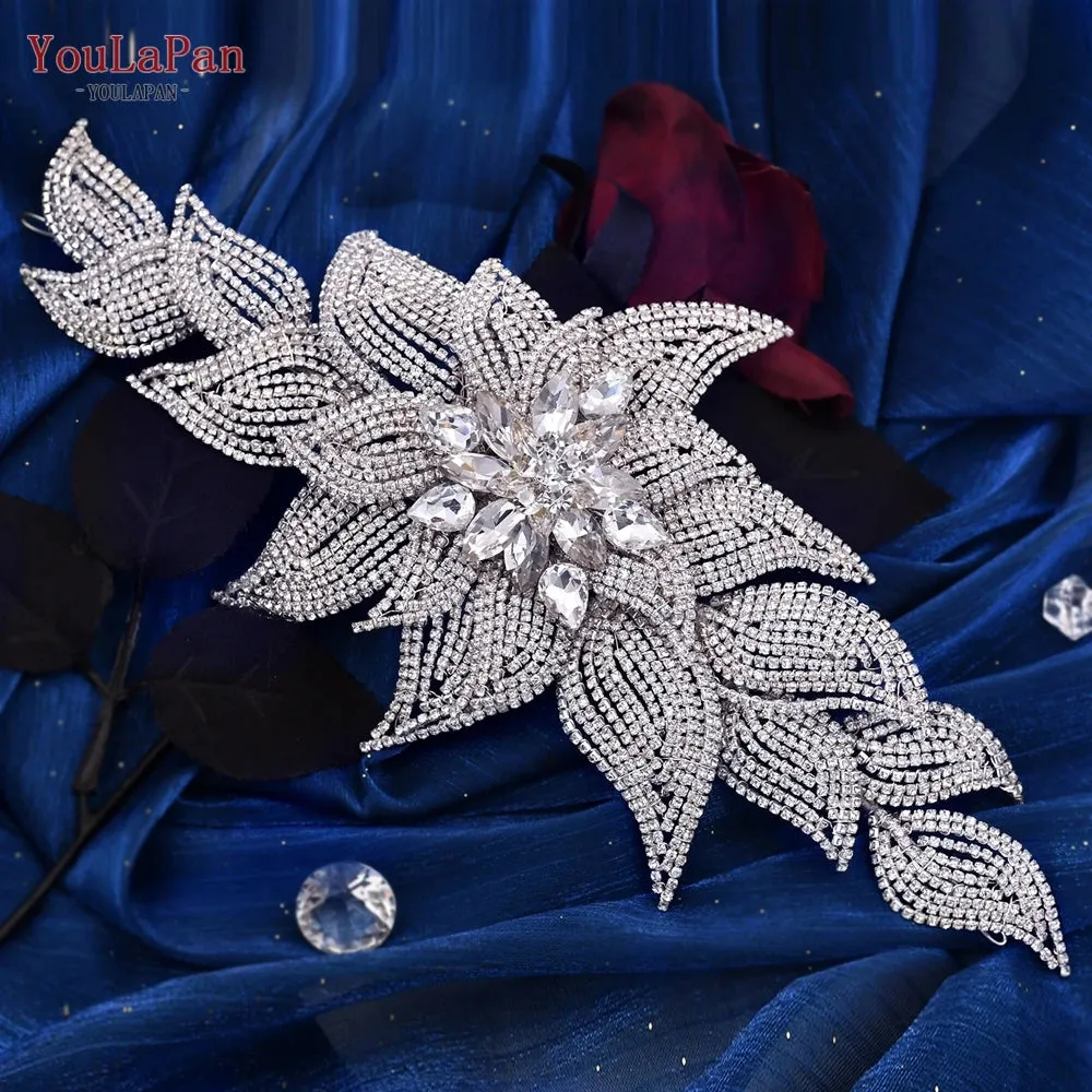 YouLaPan Rhinestone Bridal Headpiece Wedding Headwear Hair Accessories Woman Headband Jewelry Bride Headdresses for Party HP438